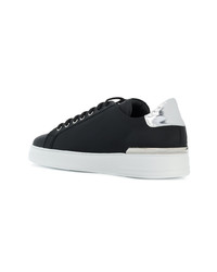 schwarze Leder niedrige Sneakers von Philipp Plein