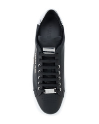 schwarze Leder niedrige Sneakers von Philipp Plein