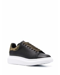 schwarze Leder niedrige Sneakers von Alexander McQueen