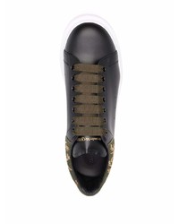 schwarze Leder niedrige Sneakers von Alexander McQueen