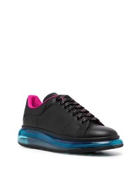 schwarze Leder niedrige Sneakers von Alexander McQueen