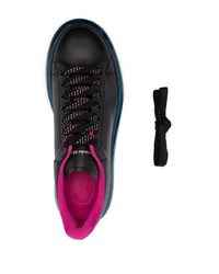 schwarze Leder niedrige Sneakers von Alexander McQueen