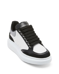 schwarze Leder niedrige Sneakers von Alexander McQueen