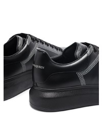 schwarze Leder niedrige Sneakers von Alexander McQueen