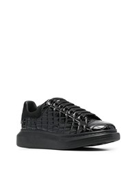 schwarze Leder niedrige Sneakers von Alexander McQueen