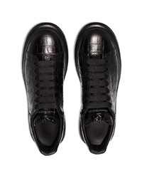 schwarze Leder niedrige Sneakers von Alexander McQueen