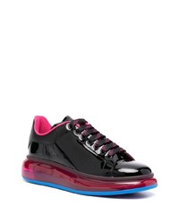 schwarze Leder niedrige Sneakers von Alexander McQueen