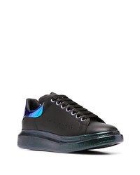 schwarze Leder niedrige Sneakers von Alexander McQueen