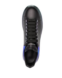 schwarze Leder niedrige Sneakers von Alexander McQueen