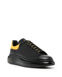 schwarze Leder niedrige Sneakers von Alexander McQueen