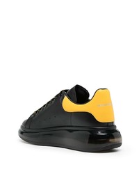 schwarze Leder niedrige Sneakers von Alexander McQueen