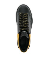 schwarze Leder niedrige Sneakers von Alexander McQueen