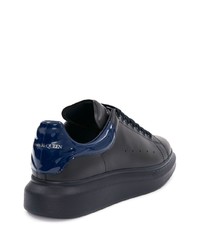 schwarze Leder niedrige Sneakers von Alexander McQueen