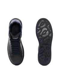 schwarze Leder niedrige Sneakers von Alexander McQueen