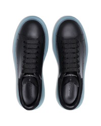 schwarze Leder niedrige Sneakers von Alexander McQueen