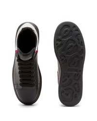 schwarze Leder niedrige Sneakers von Alexander McQueen