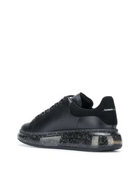 schwarze Leder niedrige Sneakers von Alexander McQueen