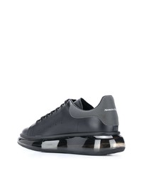 schwarze Leder niedrige Sneakers von Alexander McQueen