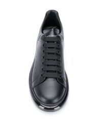 schwarze Leder niedrige Sneakers von Alexander McQueen