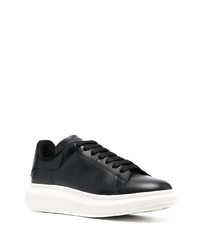 schwarze Leder niedrige Sneakers von Alexander McQueen