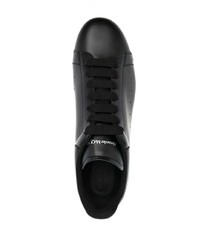 schwarze Leder niedrige Sneakers von Alexander McQueen