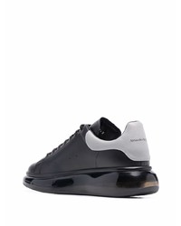 schwarze Leder niedrige Sneakers von Alexander McQueen