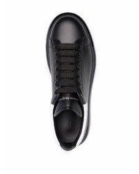 schwarze Leder niedrige Sneakers von Alexander McQueen