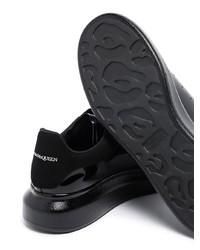 schwarze Leder niedrige Sneakers von Alexander McQueen