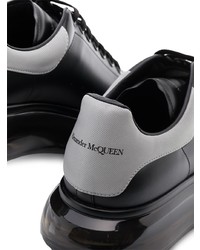 schwarze Leder niedrige Sneakers von Alexander McQueen