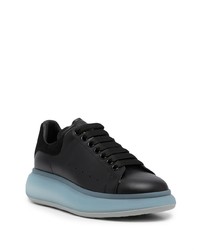 schwarze Leder niedrige Sneakers von Alexander McQueen