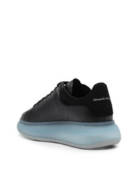 schwarze Leder niedrige Sneakers von Alexander McQueen