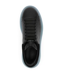 schwarze Leder niedrige Sneakers von Alexander McQueen