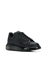 schwarze Leder niedrige Sneakers von Alexander McQueen