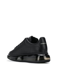 schwarze Leder niedrige Sneakers von Alexander McQueen