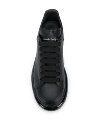 schwarze Leder niedrige Sneakers von Alexander McQueen