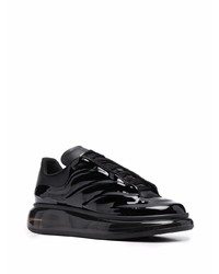 schwarze Leder niedrige Sneakers von Alexander McQueen