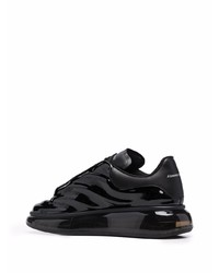 schwarze Leder niedrige Sneakers von Alexander McQueen