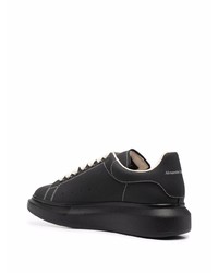 schwarze Leder niedrige Sneakers von Alexander McQueen