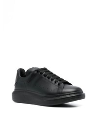 schwarze Leder niedrige Sneakers von Alexander McQueen