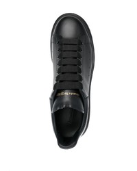 schwarze Leder niedrige Sneakers von Alexander McQueen