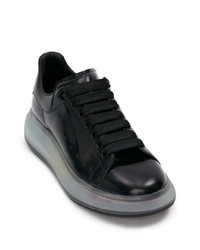 schwarze Leder niedrige Sneakers von Alexander McQueen