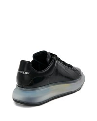 schwarze Leder niedrige Sneakers von Alexander McQueen