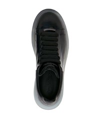 schwarze Leder niedrige Sneakers von Alexander McQueen