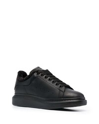 schwarze Leder niedrige Sneakers von Alexander McQueen