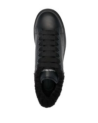 schwarze Leder niedrige Sneakers von Alexander McQueen