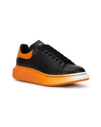 schwarze Leder niedrige Sneakers von Alexander McQueen