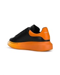 schwarze Leder niedrige Sneakers von Alexander McQueen