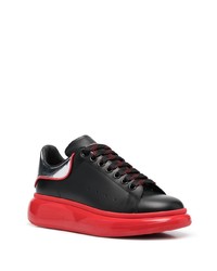 schwarze Leder niedrige Sneakers von Alexander McQueen