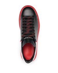 schwarze Leder niedrige Sneakers von Alexander McQueen