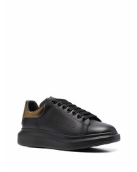 schwarze Leder niedrige Sneakers von Alexander McQueen